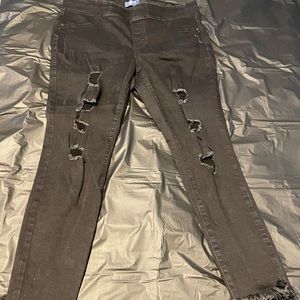 Old navy rockstar mid-rise jeggings, ripped black, size 16